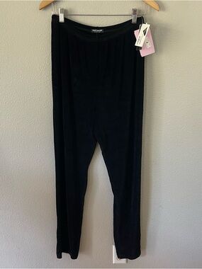 Y2K Vintage Softwear By Mark Singer Black Pull On Elastic Waist Pants Size L NWT